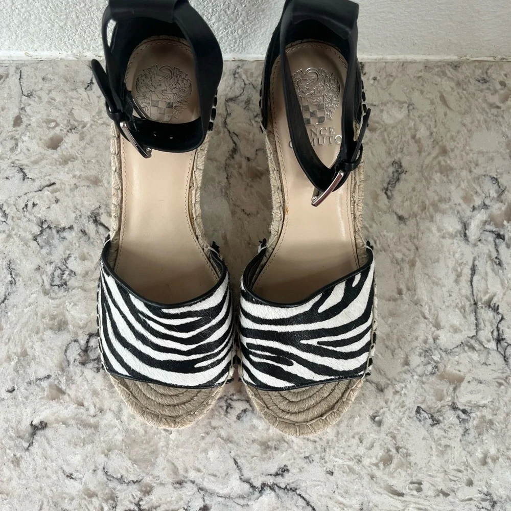 Vince Camuto Black and White Espadrille Sandals